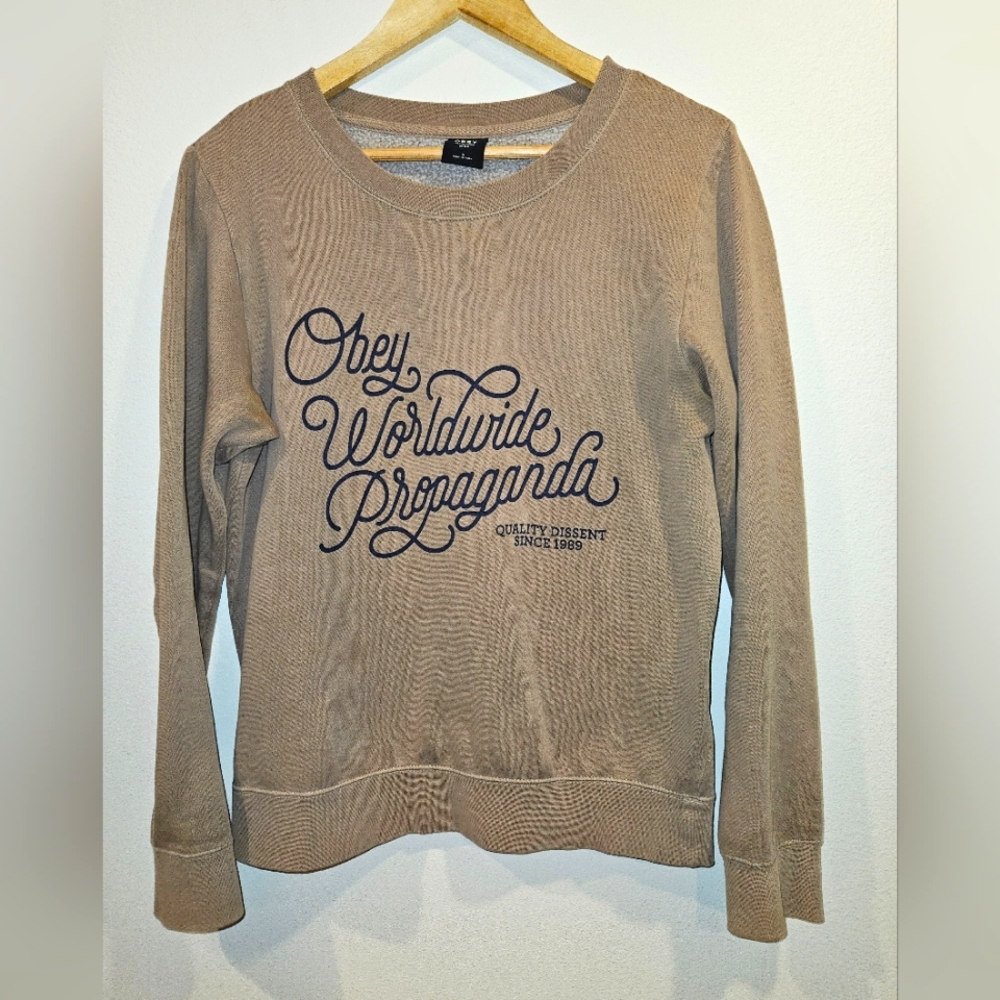 Brown/Tan Obey Propaganda Crewneck Sweater
